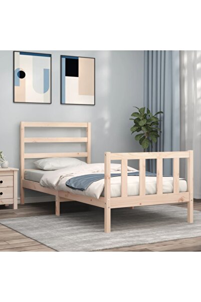 Concept Cadru de pat cu tăblie, 90x190 cm, lemn masiv