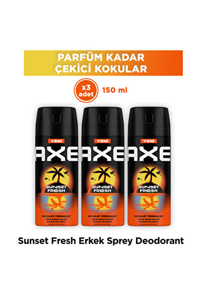 Axe Spray Erkek Deodorant Sunset Fresh 150 ml X3