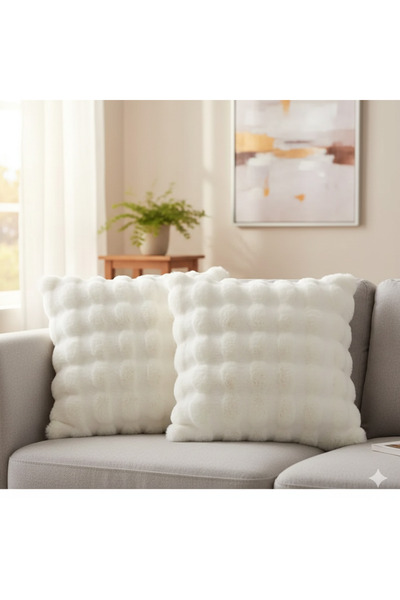 baladı home ev tekstil home collection Modern Dekoratif Peluş Yastık Kılıfı -...