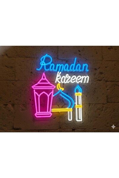 Generic Ramadan Kareem LED Neon Sign – Multi-Color Islamic Wall Art with Lant...