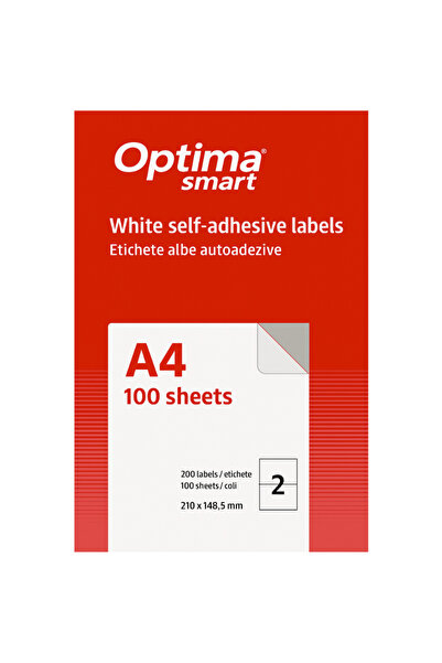 Optima Etichete inteligente autoadezive albe 2/A4, 210 x 148,5 mm, 100 coli/p...