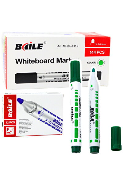 LEAN Set de markere verzi pentru tablă albă, radiere chimice, 12 buc.