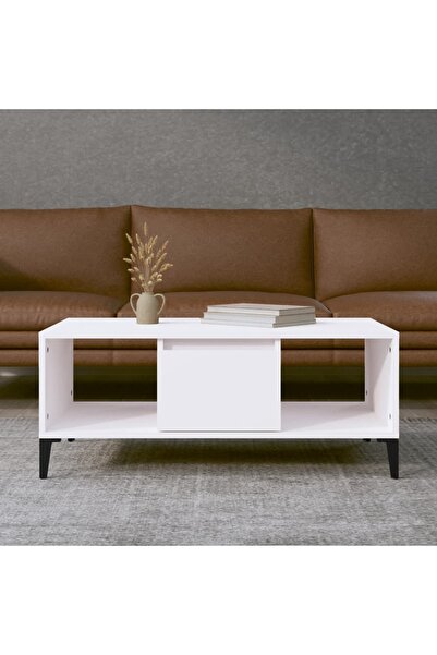 Concept Masă de cafea, albă, 90x50x36,5 cm, lemn prelucrat