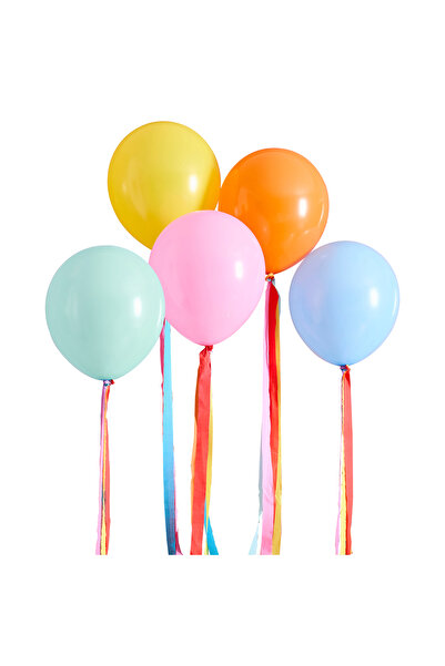 Hootyballoo بالونات لاتكس فاخرة لامعة مقاس 12 بوصة مع شرابات، 5 قطع