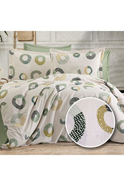 Pucioasa Double crepe bed linen with duvet cover 180x220cm, 100% Cotton , Gre...