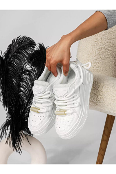 Zaira Adidasi dama albi din piele ecologica Marga #18302 - 38