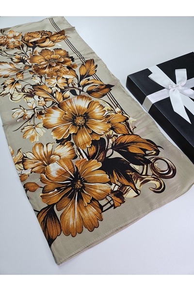 tomrisboutique Luxury Voile Silk Shawl Hijab Foulard Scarf Shawl Flower Patte...