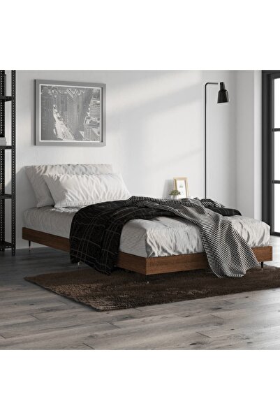 Concept Cadru de pat, stejar maro, 100x200 cm, lemn prelucrat