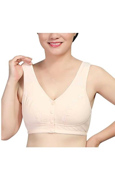 ARTUAL 3-piece set of plus-size lace-trimmed nursing bras with front closure ...