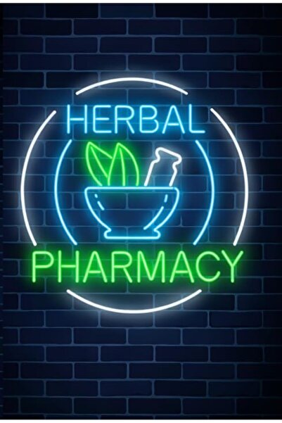 Slasa Herbal Pharmacy Neon Sign 40x40 cm with 6 mm Acrylic Base
