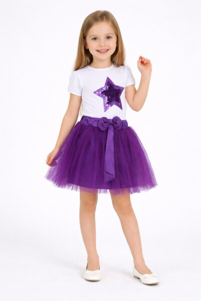 Nacar 23 Nisan 29 Ekim Gösteri Kıyafeti Payet Kalpli Kız Çocuk Tütü Takım