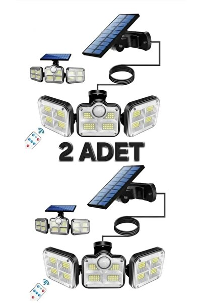 aradıgın 2 Adet 3 Gözlü Solar Güçlü Aydınlatma Lambası