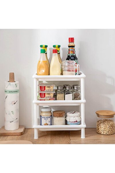 Thirty Three Design Etajeră plastic alb, 3 rafturi, 26.5x18.5x31.5 cm