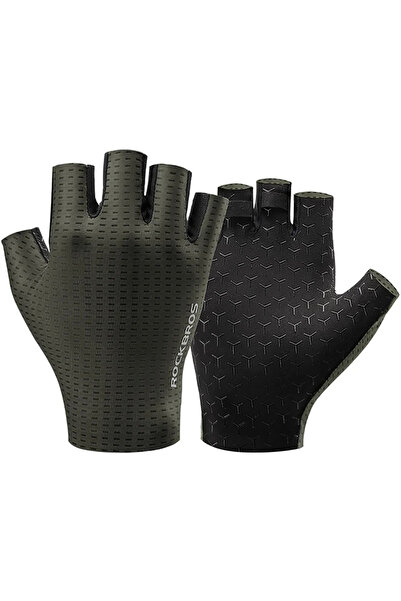 ROCKBROS Breathable Short Finger Cycling Gloves Size: M - Green