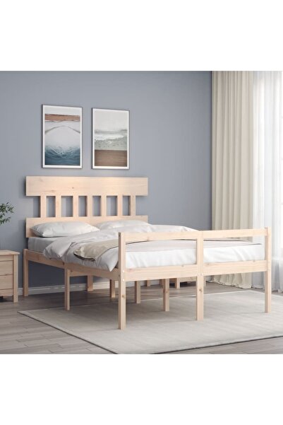 Concept Cadru de pat cu tăblie, 140x190 cm, lemn masiv