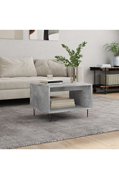 Concept Τραπεζάκι σαλονιού, γκρι σκυροδέματος, 60x50x40 εκ., επεξεργασμένο ξύλο