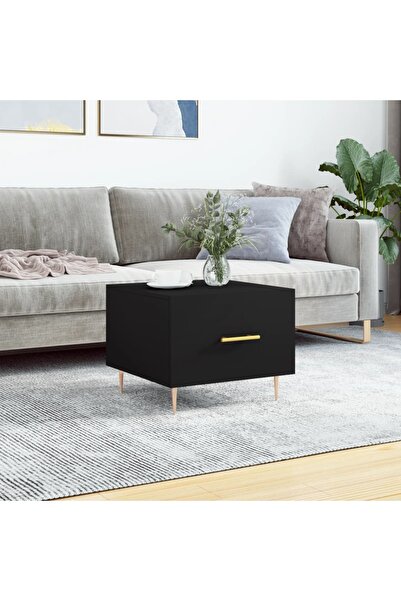 Concept Masă de cafea, neagră, 50x50x40 cm, lemn compozit