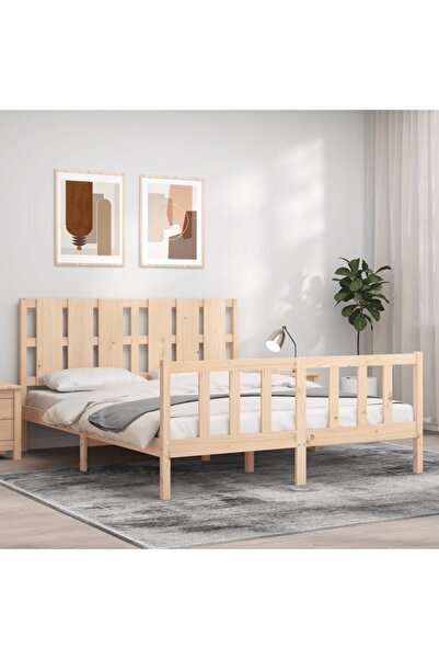 Concept Cadru de pat cu tăblie, 160x200 cm, lemn masiv