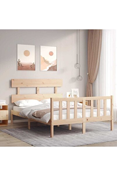 Concept Cadru de pat cu tăblie, 140x200 cm, lemn masiv