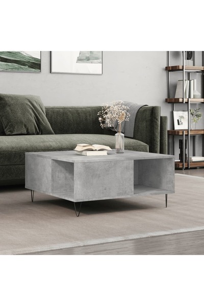 Concept Τραπεζάκι σαλονιού, γκρι σκυροδέματος, 80x80x36,5 εκ., επεξεργασμένο ...