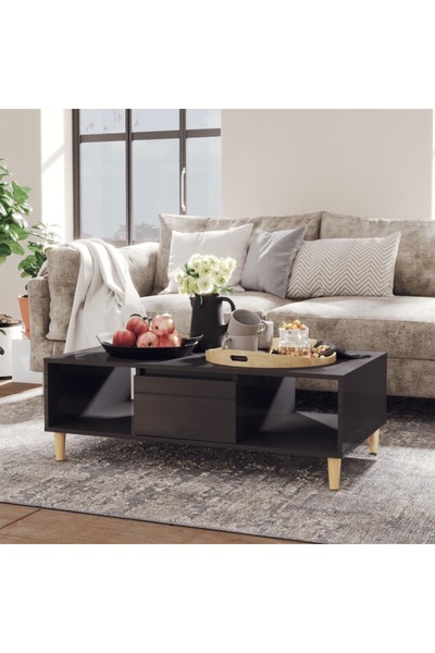 Concept Masă de cafea, gri lucios, 103,5x60x35 cm, PAL