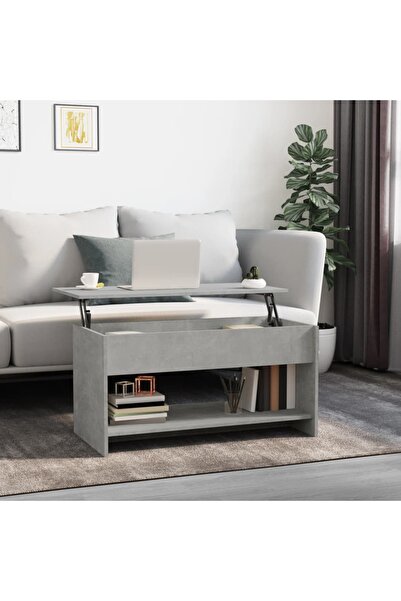 Concept Τραπεζάκι σαλονιού, γκρι σκυροδέματος, 102x50x52,5 εκ., επεξεργασμένο...