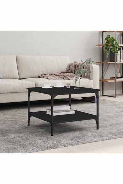 Concept Τραπεζάκι σαλονιού, μαύρο, 55x55x40 εκ., επεξεργασμένο ξύλο