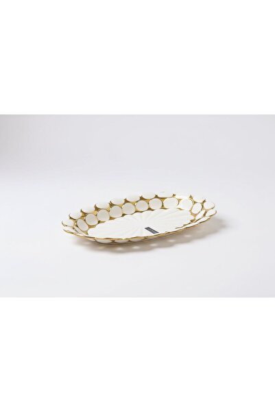 ROY KING LENA OVAL SUNUM TABAK GOLD 22*36 CM