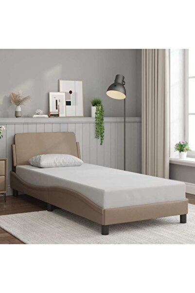 Concept Cadru de pat cu tăblie, cappuccino, 80x200 cm, piele ecologică