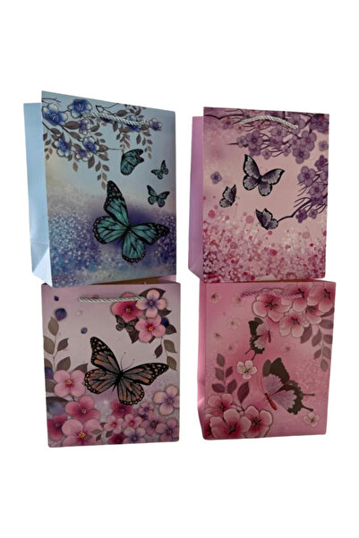 OEM Pungă geantă, carton sclipici 210gr, model fluture