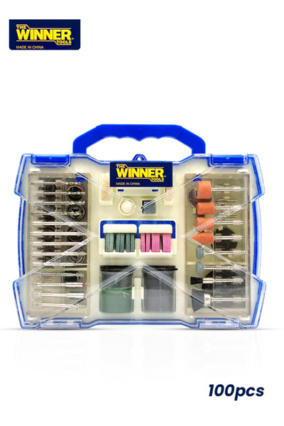 WINNER مجموعة ملحقات أدوات دوارة مكونة من 100 قطعة، تتضمن أدوات الطحن والقطع ...