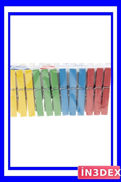 İN3DEX طقم مشابك غسيل بلاستيكية ملونة 24 قطعة