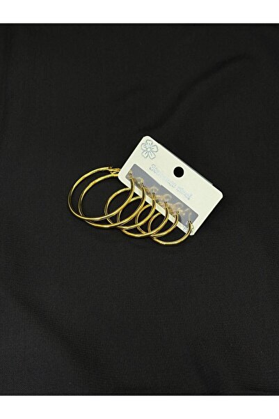 Melisa Takı & Aksesuar 316L Steel Gold Color Set of Six Earrings
