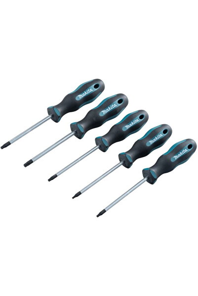 Makita Комплект от 6 отвертки, Makita, T10/T15/T20/T25/T30 x 100 мм, Черни