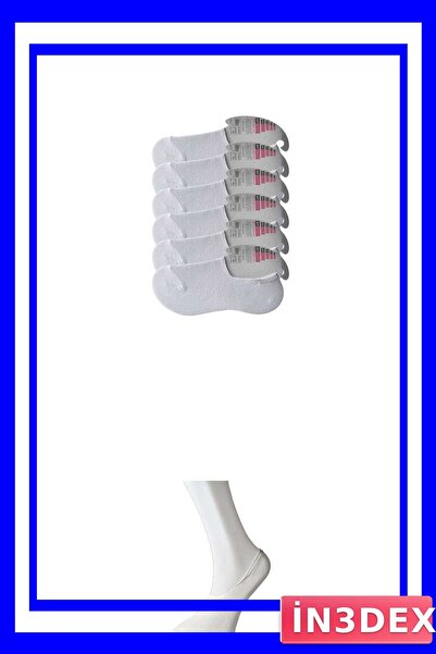 İN3DEX White Colored Women's Ballerina Socks 6 Pairs Pack