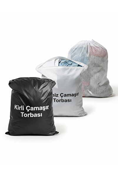 ELMAS TOUCH Premium 3-Piece Zippered Dirty-Clean and Laundry Bag Set - Luggag...