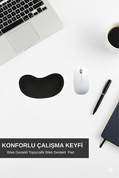 Walter White Ergonomik Bilek Destek Pedi – Kaymaz Tabanlı Konforlu Bilek Pedi (Siyah)