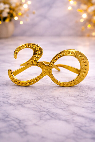 PARTİPORT 30Th Birthday Party Glasses – Fun Glasses with Gold/Silver Stone Number Design