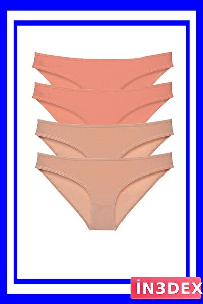 İN3DEX 4 Piece Lycra Women's Slip Panties Set Economic Series