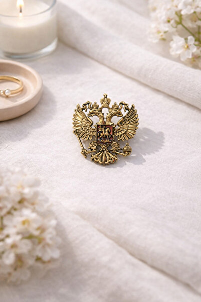 İZEV İki Kartal Figürlü Broş