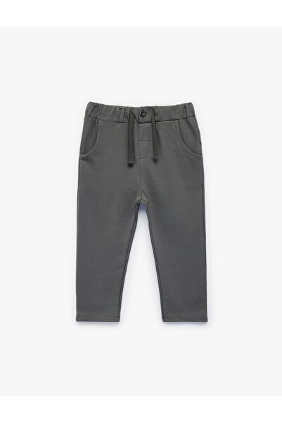 Koton Beli Ayarlanabilir Lastikli Düğmeli Pamuklu Eşofman Altı