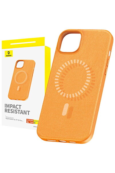 Baseus Magnetic Case for iPhone 15 Plus Fauxther Series (Orange)