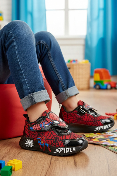 SPIDERMAN Hafif Anatomik Çocuk Sneaker ışıklıdır ( dar kalıptır )