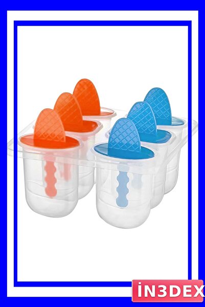 İN3DEX مجموعة قوالب صنع الآيس كريم مكونة من 6 قطع