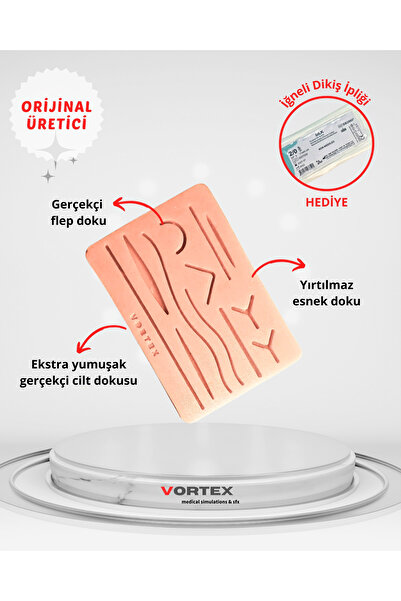 Vortex Medical Simulations Gelişmiş Gerçekçi Cerrahi Eğitim Dikiş Pedi + VZN ...