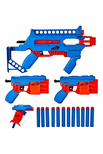 Hasbro Σετ 4 όπλων και 12 βελάκια, Hasbro, Nerf Alfa Strike, Μπλε/Κόκκινο