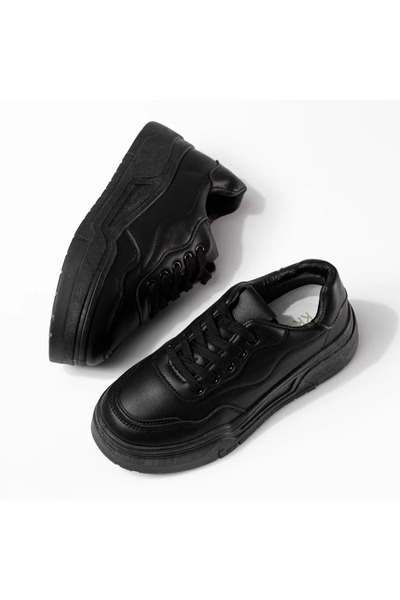 Zaira Γυναικεία μαύρα Αθλητικό παπούτσι από οικολογικό Δερμάτινο Nancy #20026...