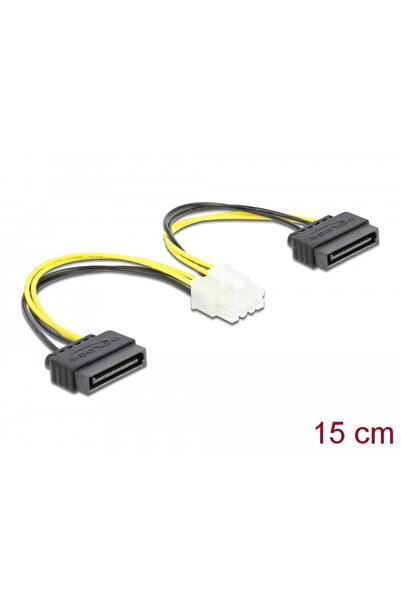 DELOCK Cablu de alimentare 2 x SATA 15 pini mascul la EPS 8 pini mascul, 15 cm