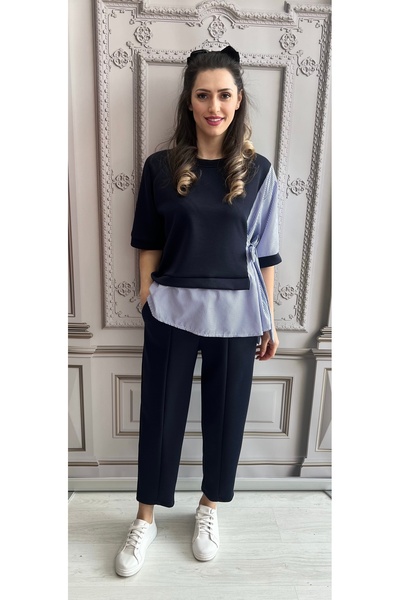 OnlyForYou Women's elastic viscose tracksuit with shirt-like details