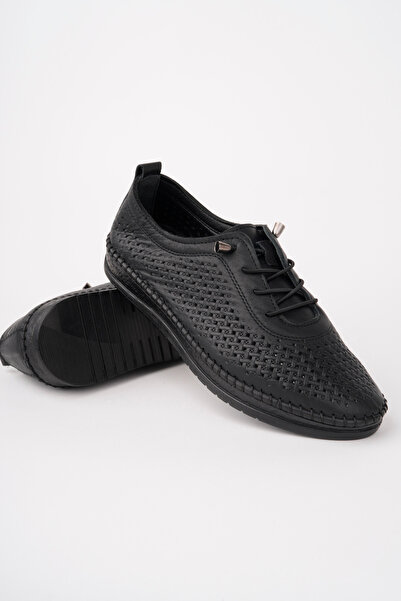 Madam Tarz Vrp-1800 Tied Patterned Genuine Leather Ballerinas